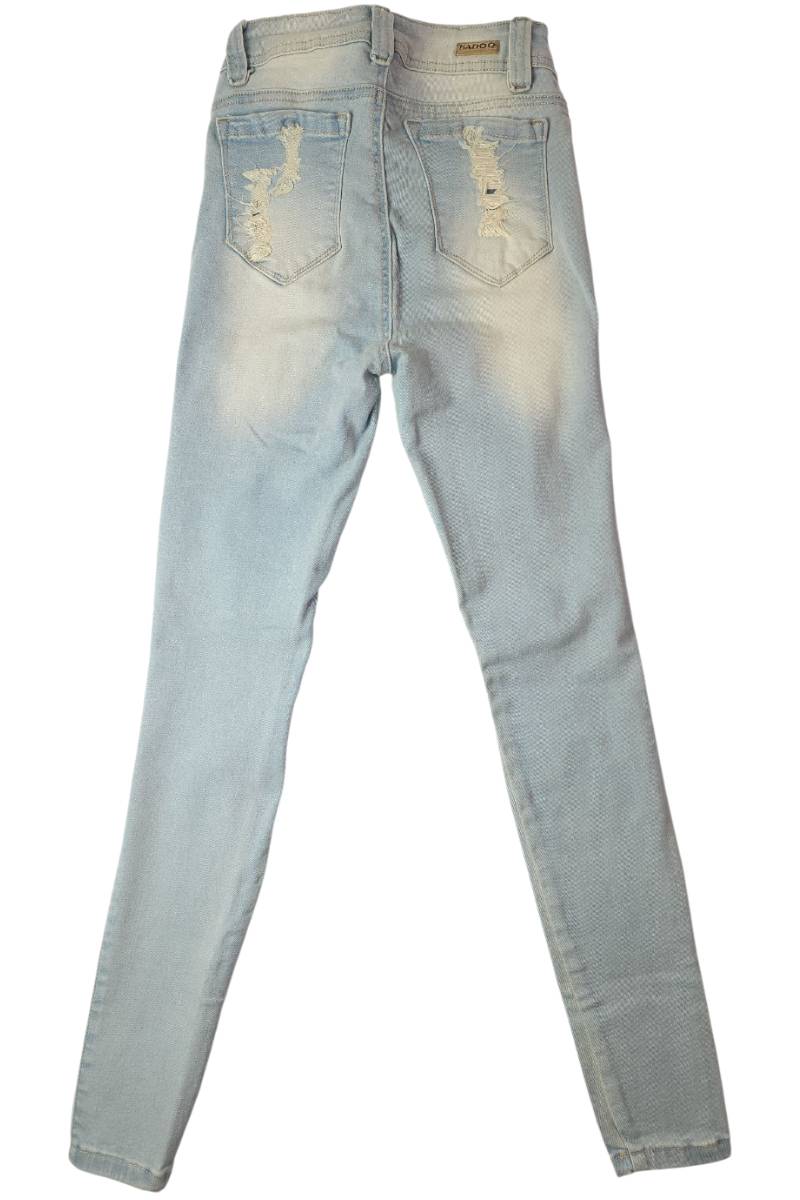 Jeans de mujer Skinny Fit vista plana de espalda con Levanta Cola incorporado