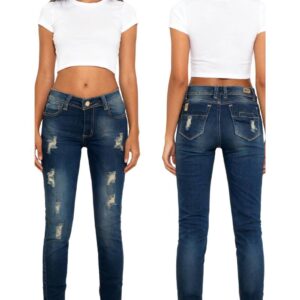 jeans de mujer skinny fit levanta cola | muy ajustado y rotos | tallas 10 y 14 – referencia 01581473