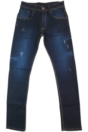 Jeans para niño azul oscuro con efectos destroyer y tela licrada