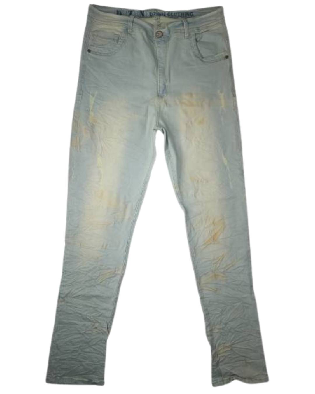 Jean hombre frontal dirty claro efecto desgaste