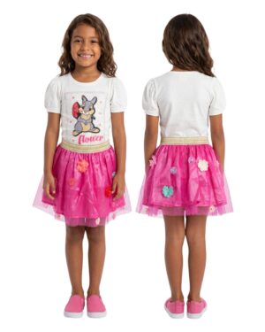 Conjunto niña falda tutu con blusa estampada