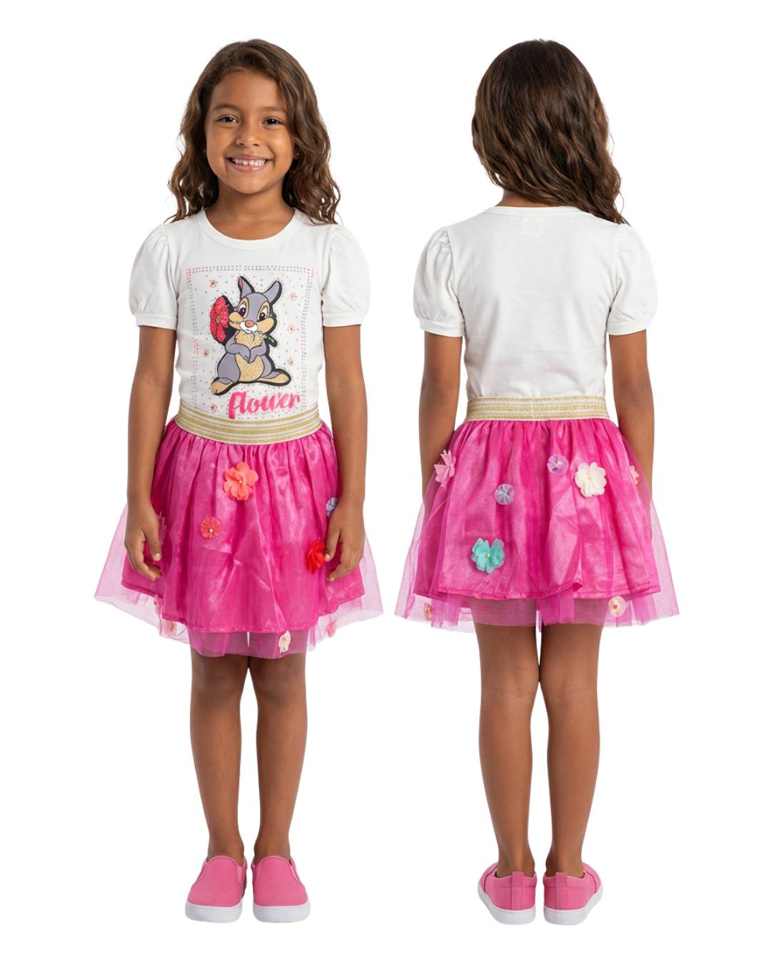 Conjunto niña falda tutu con blusa estampada
