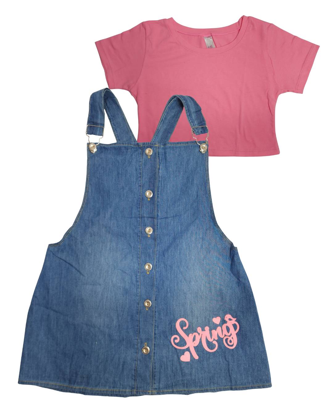 Conjunto niña jardinera frontal