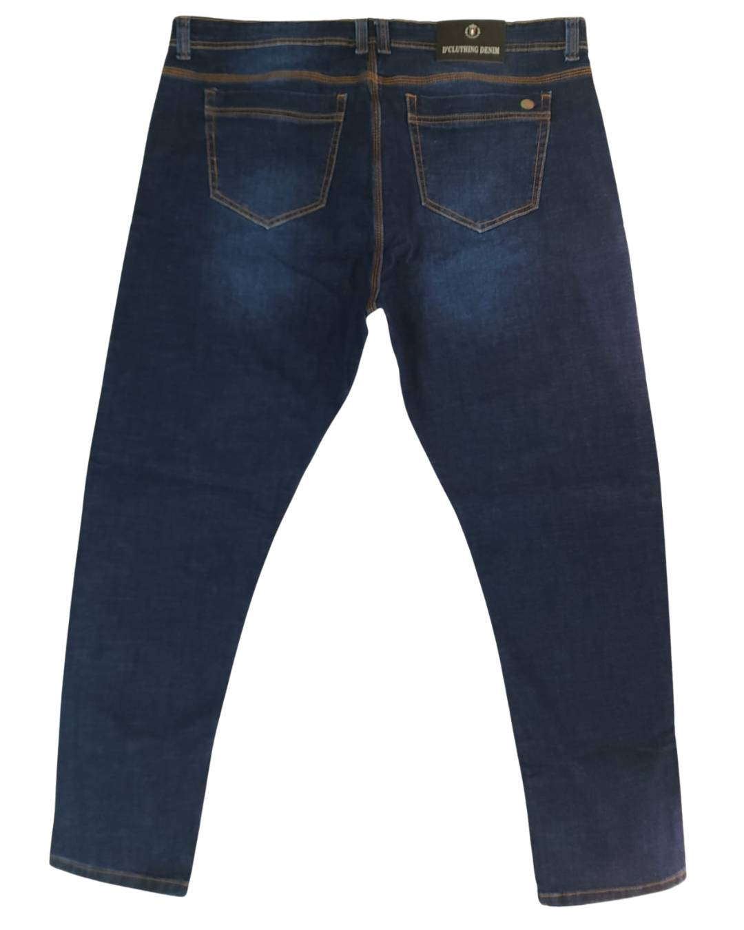 Jean hombre azul medio trasero