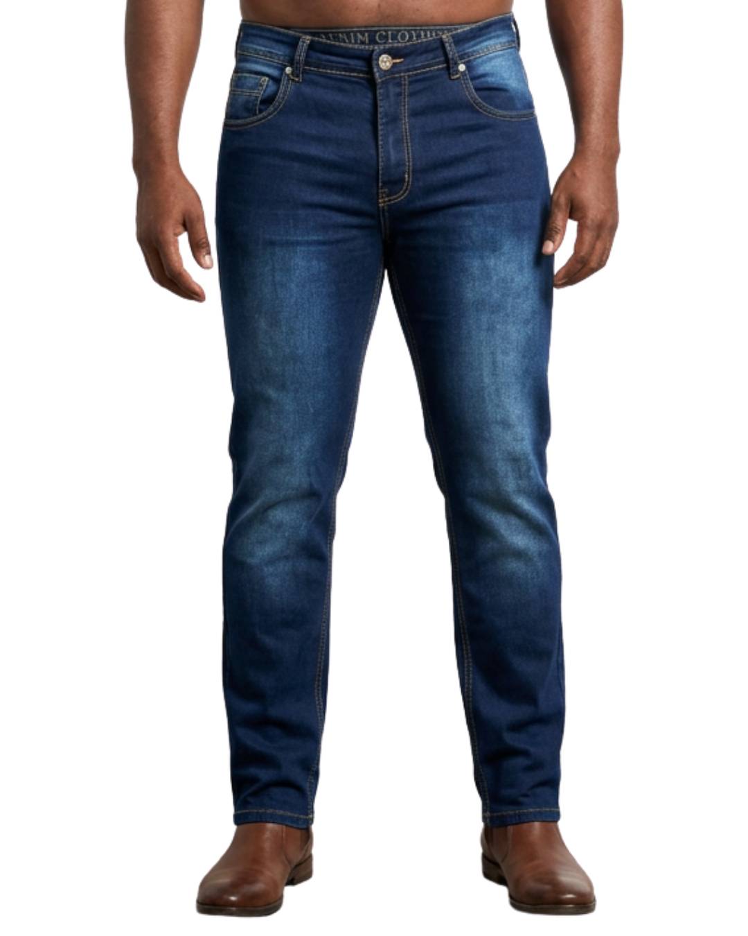 Jean hombre azul detalle frontal