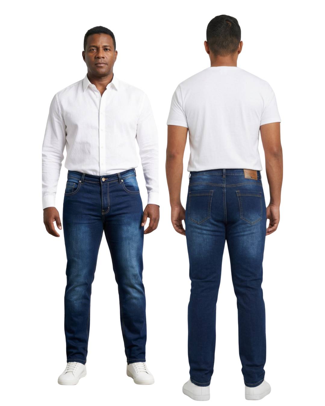 Jean hombre skinny azul puesto modelo
