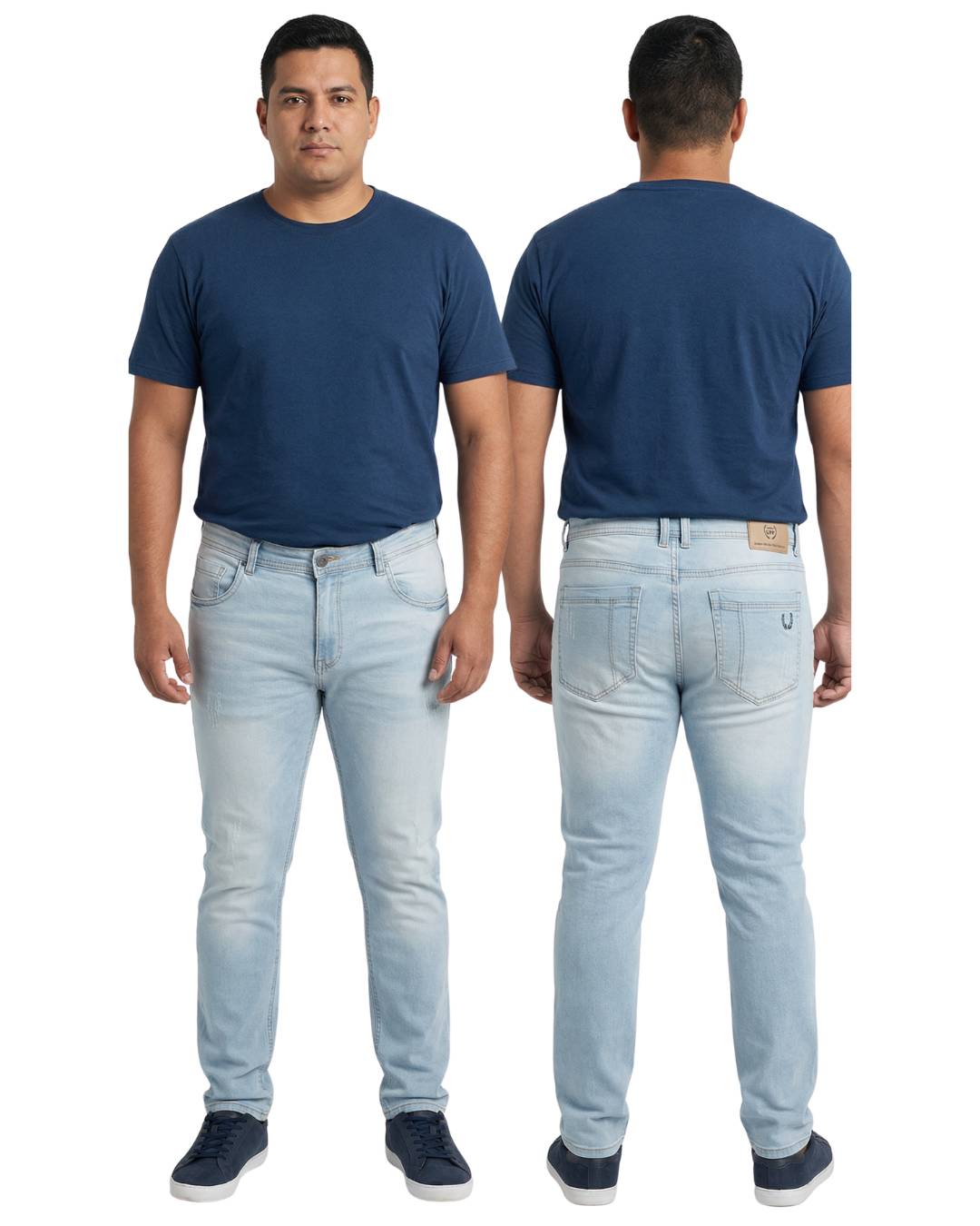 Jean hombre slim azul hielo puesto modelo