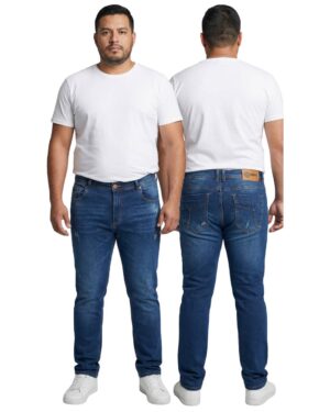 Jean hombre slim azul medio con motor puesto modelo