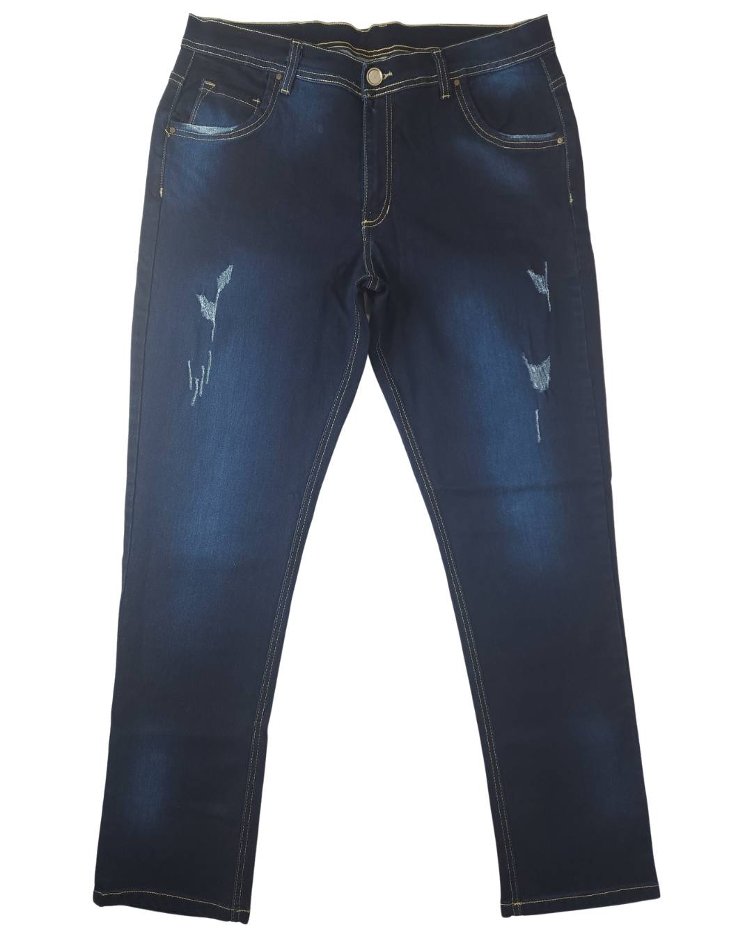 Jean hombre azul oscuro desgaste frontal