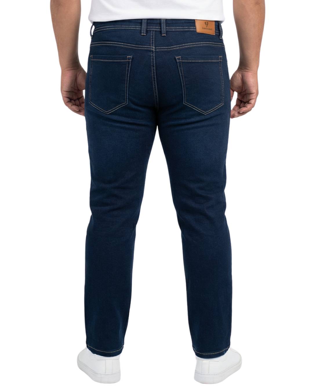 Jean hombre detalle trasero azul oscuro