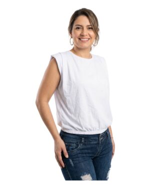 Blusa mujer blanca tipo globo