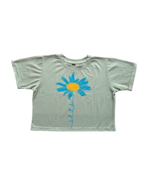 Camiseta verde salvia plana mujer
