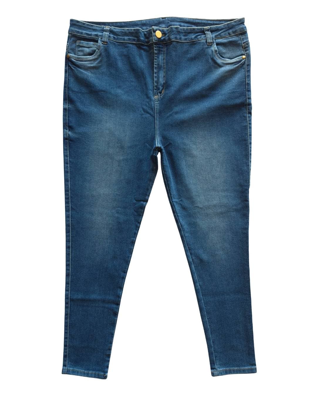 Jeans mujer curvy azul medio vista frontal