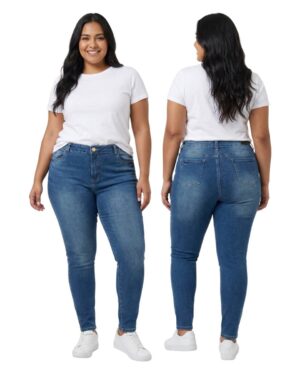 Jeans mujer curvy azul medio
