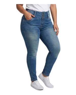 Jeans mujer slim azul medio