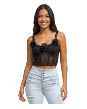 Top corset negro mujer
