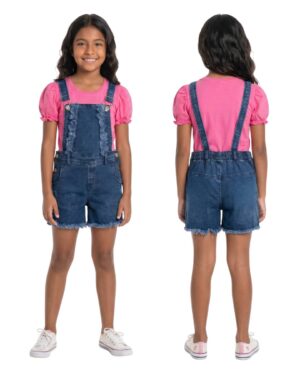 Conjunto niña braga short denim azul