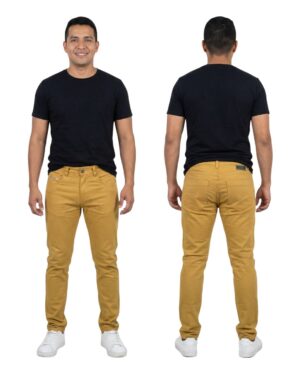 Pantalón drill hombre mostaza licrado