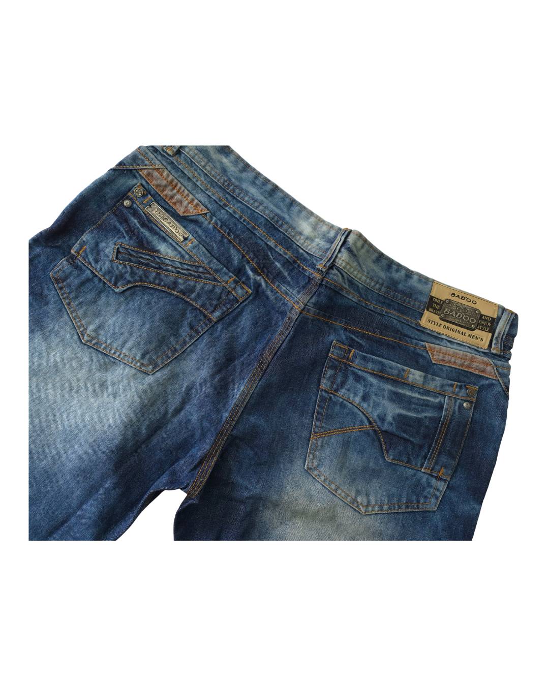 Detalle trasero jean hombre azul