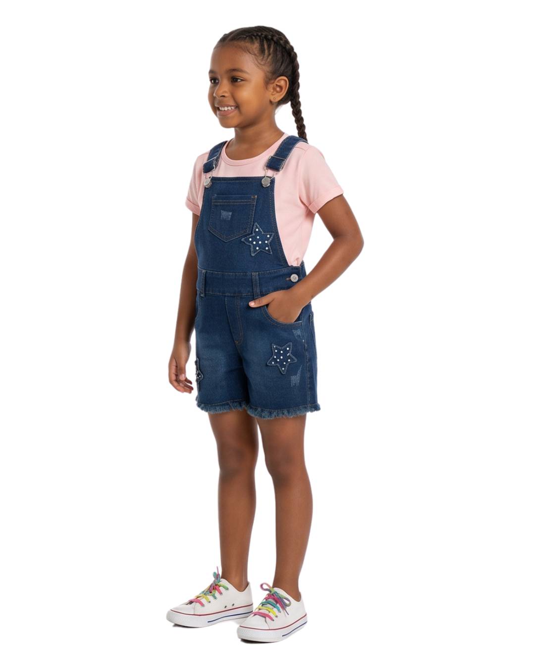 Overol short niña frontal
