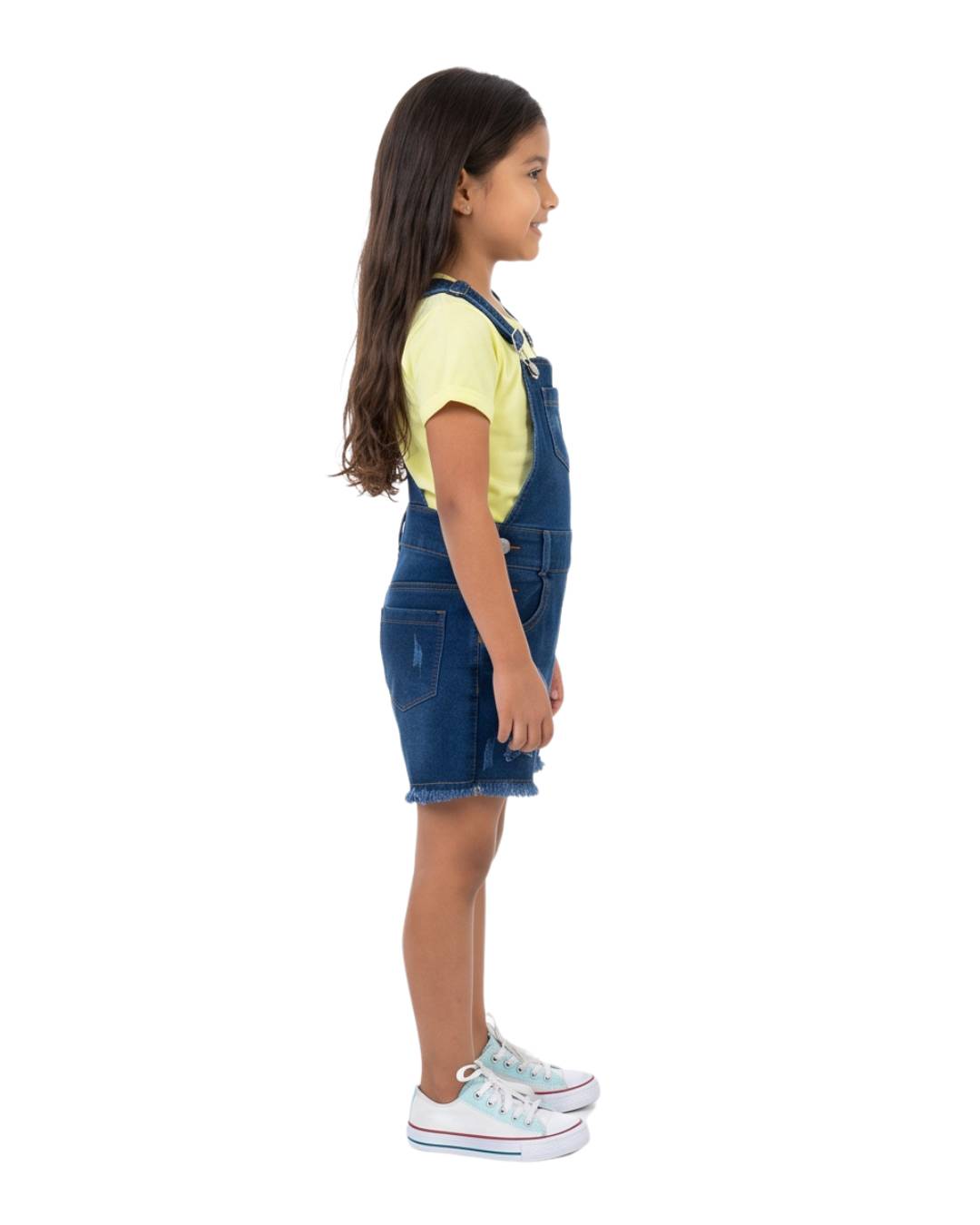 Overol short niña lateral